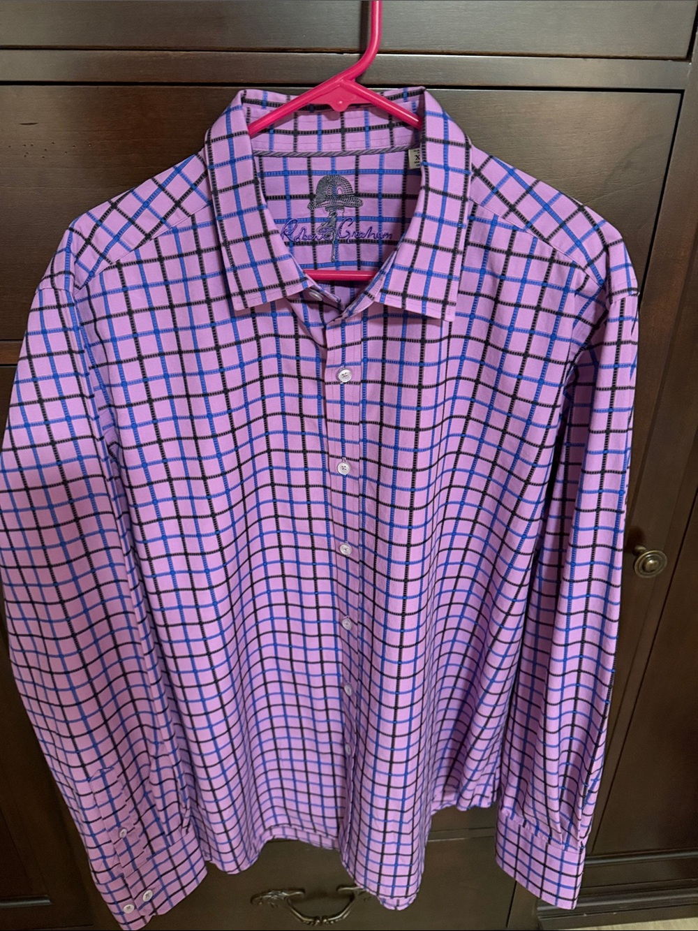 Men's Purple Checked Button-Down Shirt